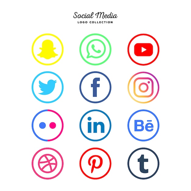 Collection de logos de médias sociaux