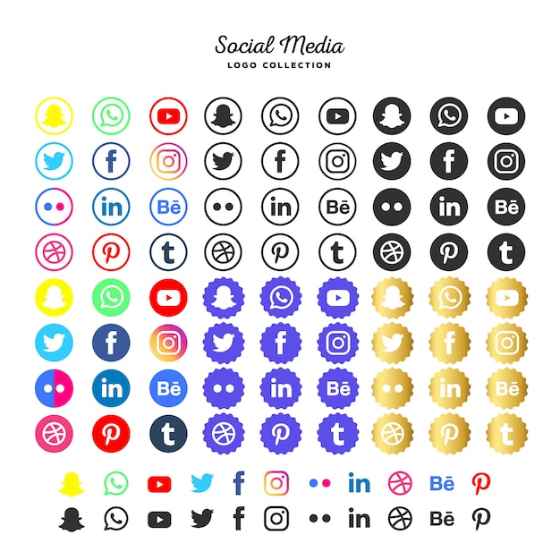 Collection de logos de médias sociaux