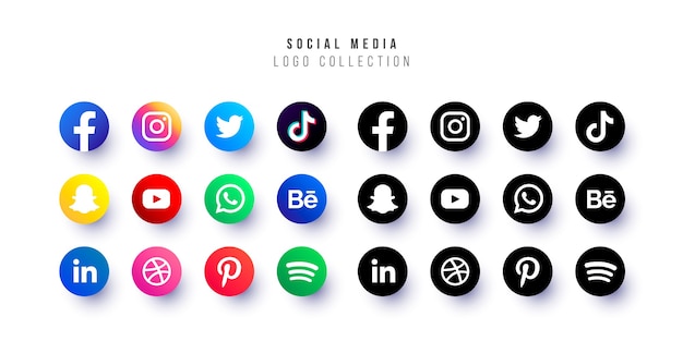 Collection de logos de médias sociaux