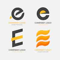 Vecteur gratuit collection de modèles de logo design plat e