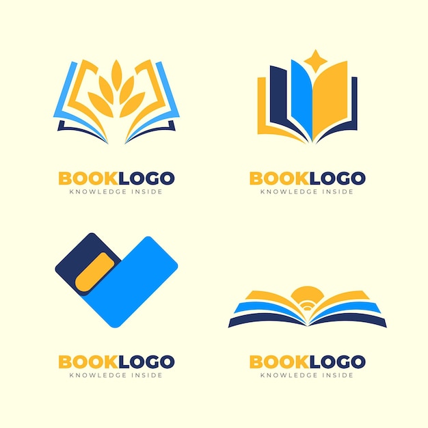 Collection de modèles de logo livre plat