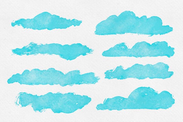 Collection de nuages aquarelle