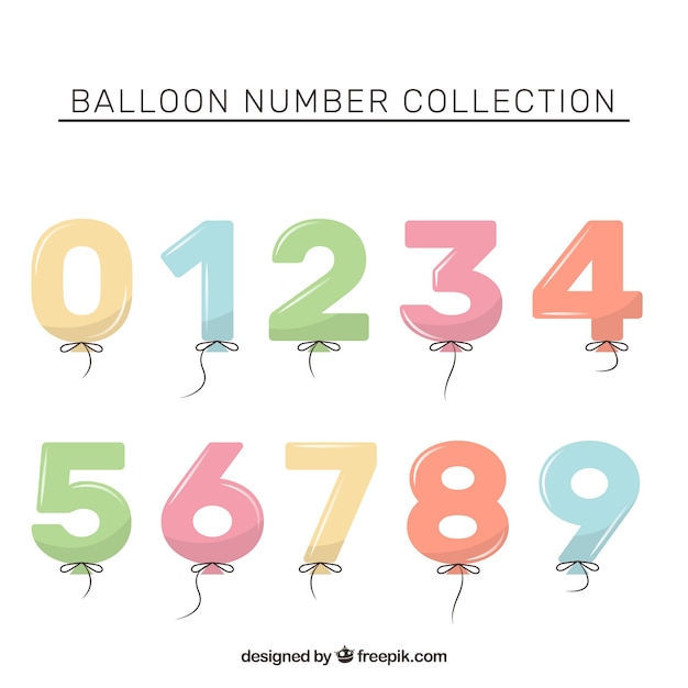 Collection de numéros de ballon coloré