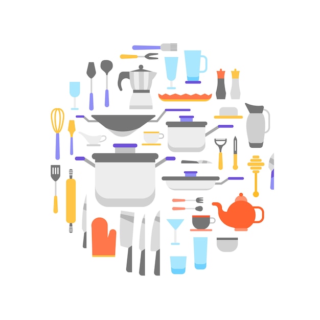 Vecteur gratuit collection d&#39;outils de cuisine