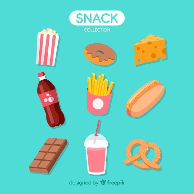 Vecteur gratuit collection de snacks