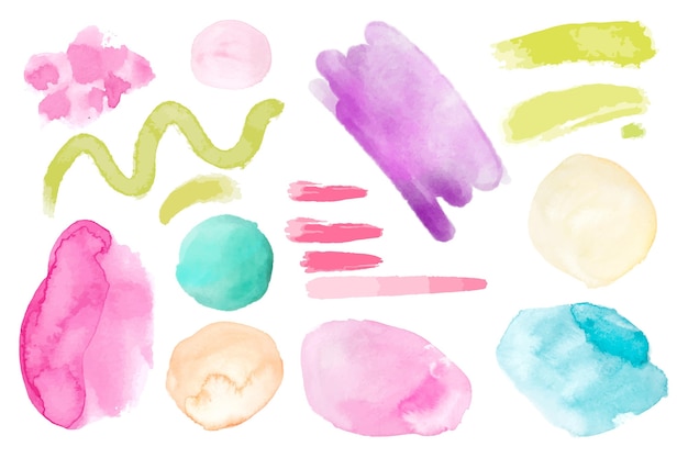 Collection de taches d'aquarelle abstraite