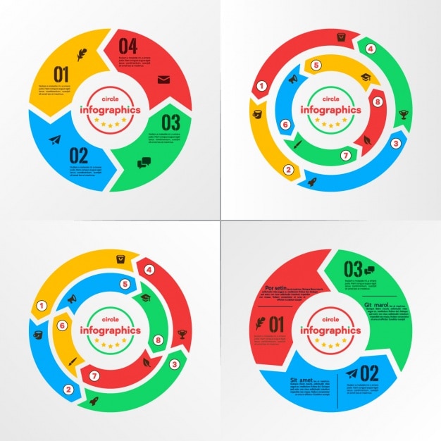 Vecteur gratuit coloré modèle infographique