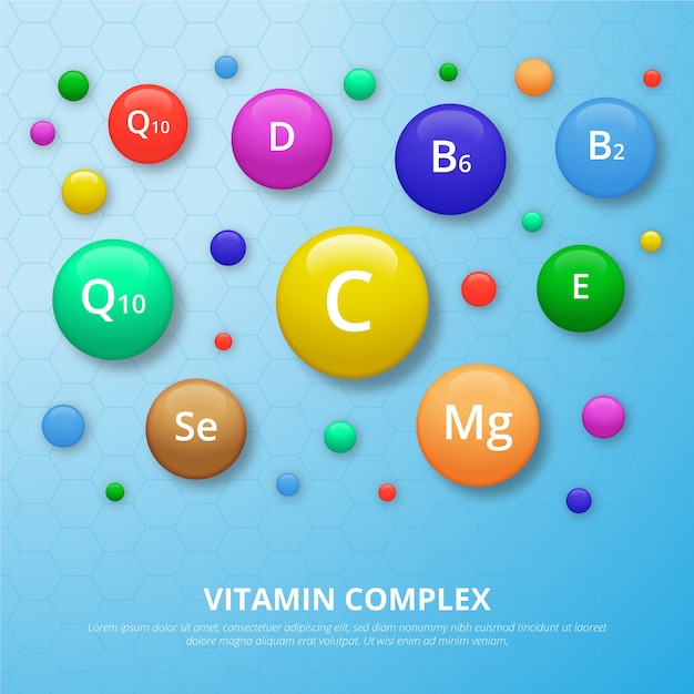 Vecteur gratuit complexe de vitamines et minéraux