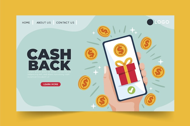 Concept de cashback - page de destination