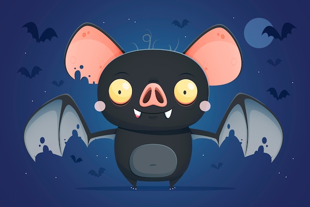 Vecteur gratuit concept de chauve-souris halloween plat