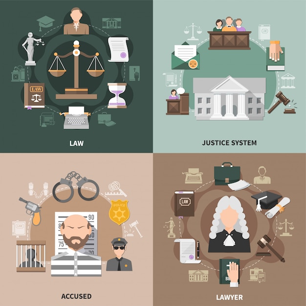 Vecteur gratuit concept de design de justice publique