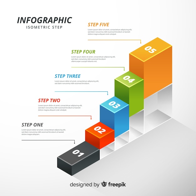 Concept d&#39;étapes infographique coloré abstrait