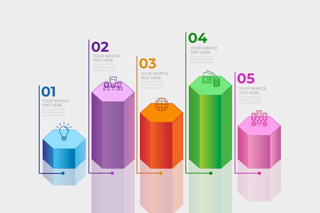 Concept d'infographie de barres 3D