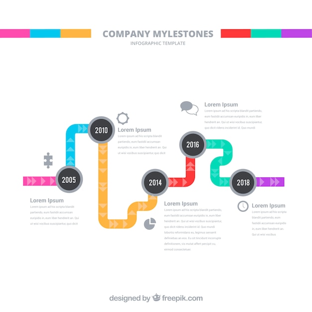 Vecteur gratuit concept d&#39;infographie de milestones company