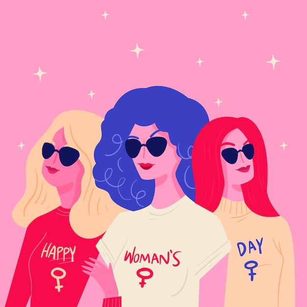 Concept de jour de femmes dessinés à la main