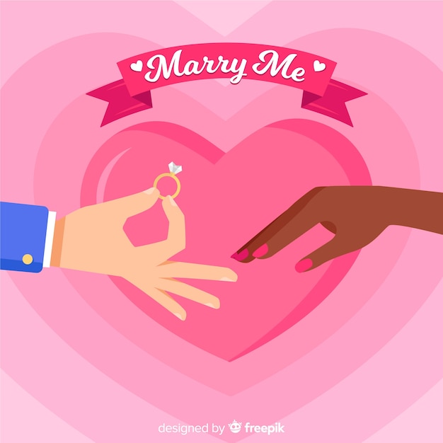 Vecteur gratuit concept de proposition de mariage