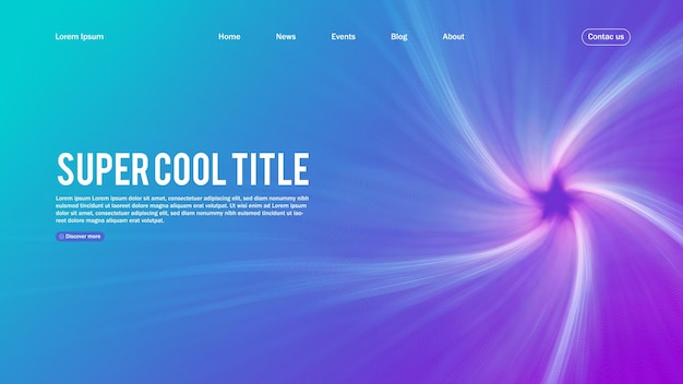 Vecteur gratuit conception abstraite de la page d'atterrissage avec tunnel en étoile torsadé. modèle de site web ou d'application.