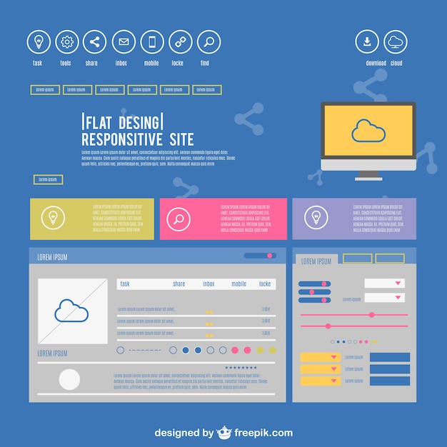 Vecteur gratuit conception de site sensible plat