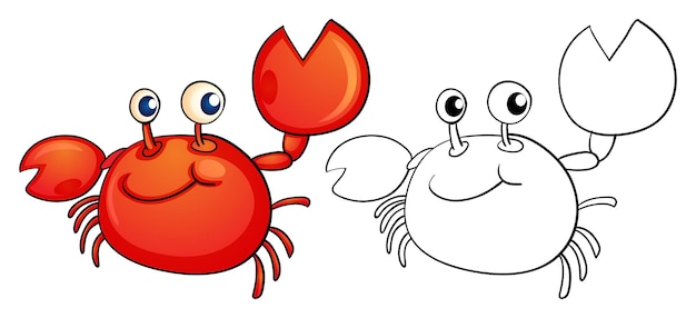 Vecteur gratuit contour animal pour petit crabe