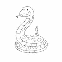 Vecteur gratuit contour de serpent dessiné à la main