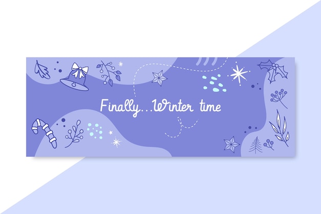 Couverture facebook hiver monocolor Doodle