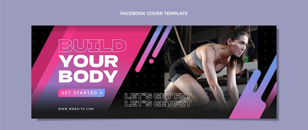 Couverture facebook de remise en forme dégradée