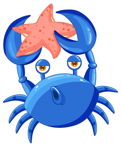 Vecteur gratuit crabe bleu en dessin animé