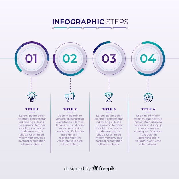 Vecteur gratuit création d&#39;étapes d&#39;infographie créative