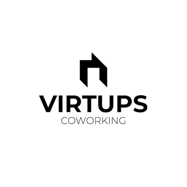 Vecteur gratuit création de logo de coworking dessiné à la main