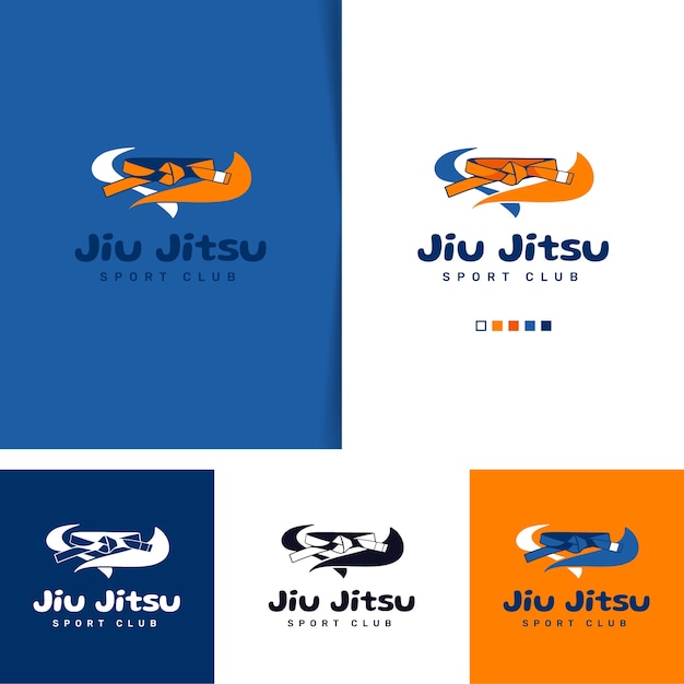 Vecteur gratuit création de logo de jiu jitsu