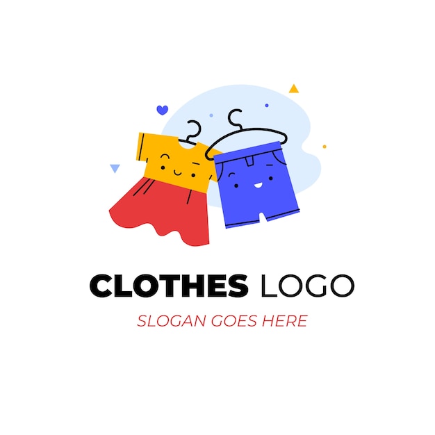 Vecteur gratuit création de logo de magasin de vêtements dessinés à la main