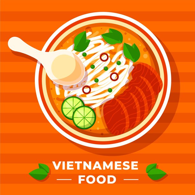 Cuisine vietnamienne design plat