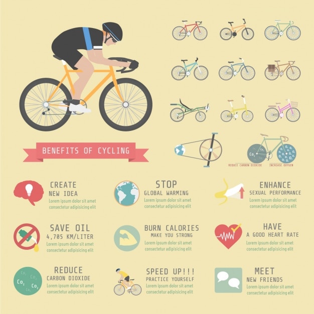 Vecteur gratuit cyclisme modèle infographique