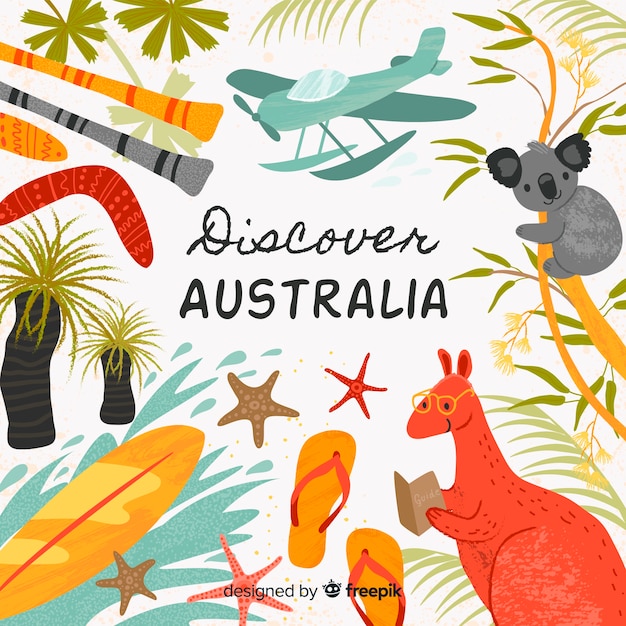 Vecteur gratuit découverte de l&#39;australie