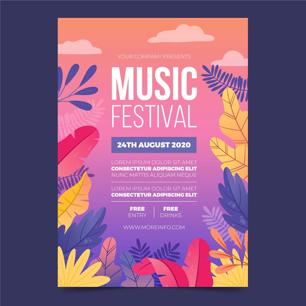 Dépliant du festival de musique illustré