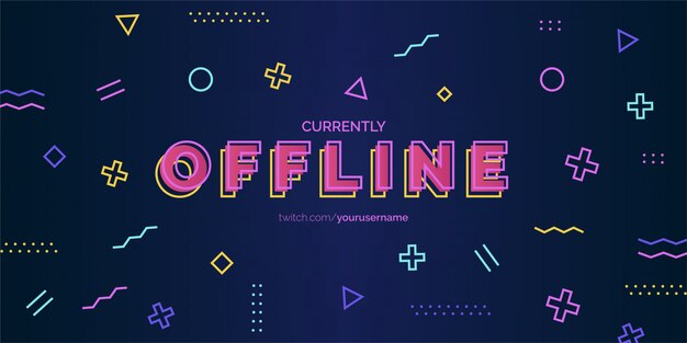 Design de fond Twitch moderne avec modèle vectoriel d'éléments de Memphis