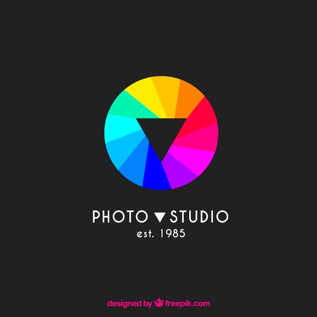 Diaphragme photographie logo en couleurs