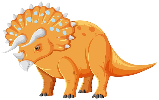 Vecteur gratuit un dinosaure tricératops sur fond blanc