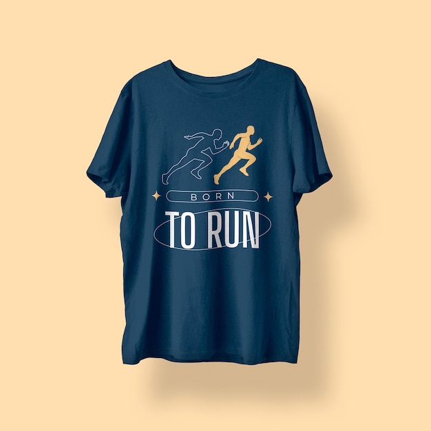 Duotone moderne né pour courir le marathon t-shirt