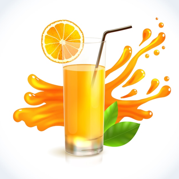 Vecteur gratuit éclaboussure de jus d&#39;orange