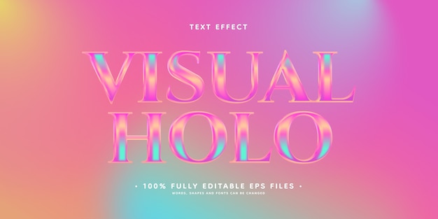 Vecteur gratuit effet de texte holographique