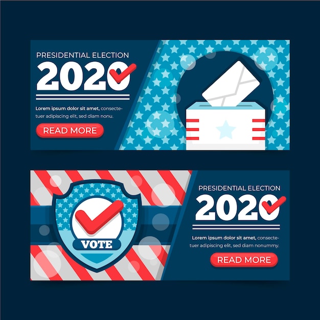 Vecteur gratuit élection présidentielle de 2020 aux états-unis