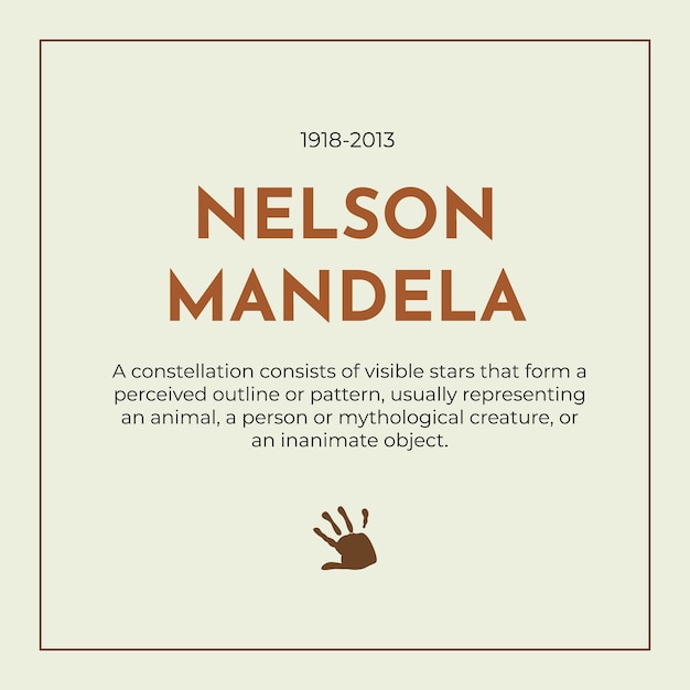 Élégante publication instagram de nelson mandela