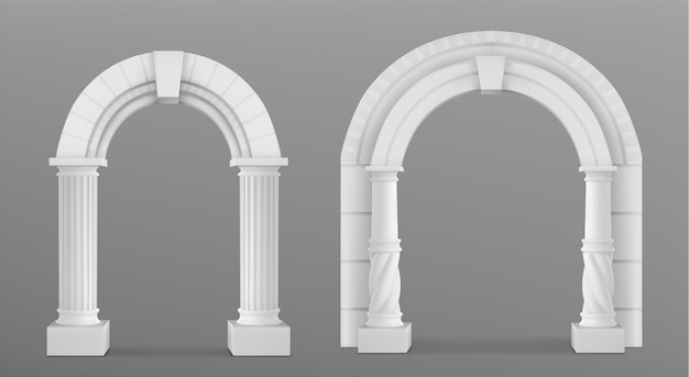 Vecteur gratuit un ensemble 3d d'arches en marbre antique