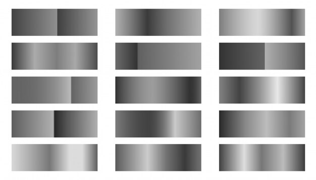 Ensemble de combinaisons de dégradés argent métallique ou platine