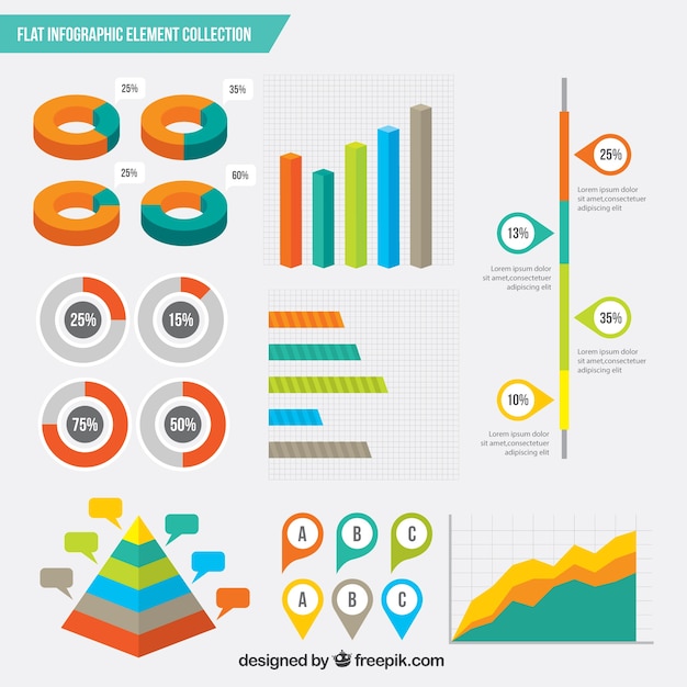 Ensemble d&#39;éléments infographiques modernes