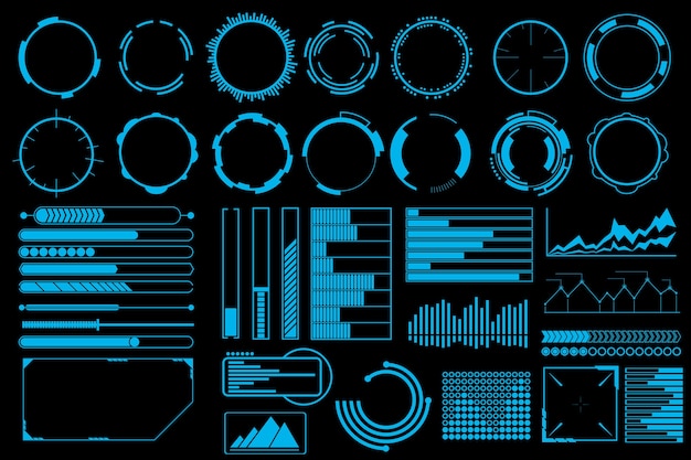 Ensemble de vecteurs d'éléments d'interface utilisateur futuriste.