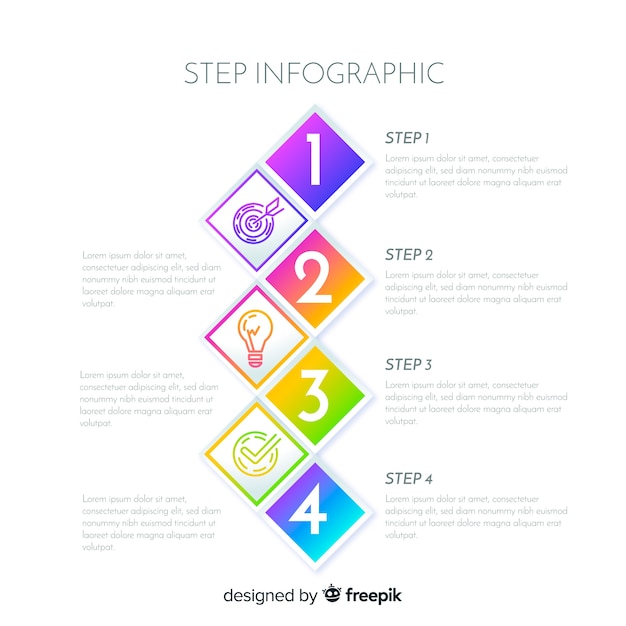 Vecteur gratuit étape infographique