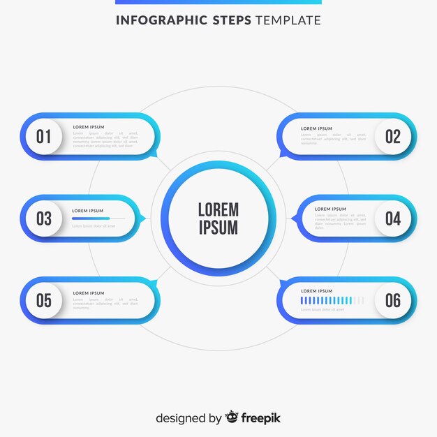 Étapes infographiques de dégradé