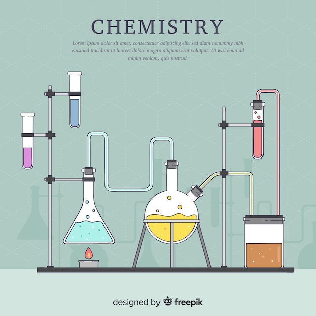 Vecteur gratuit fond de chimie dessiné à la main